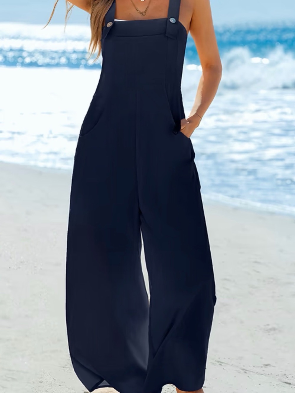 Cupshe Navy Blue Overalls Jumpsuit - Picture 4 of 5